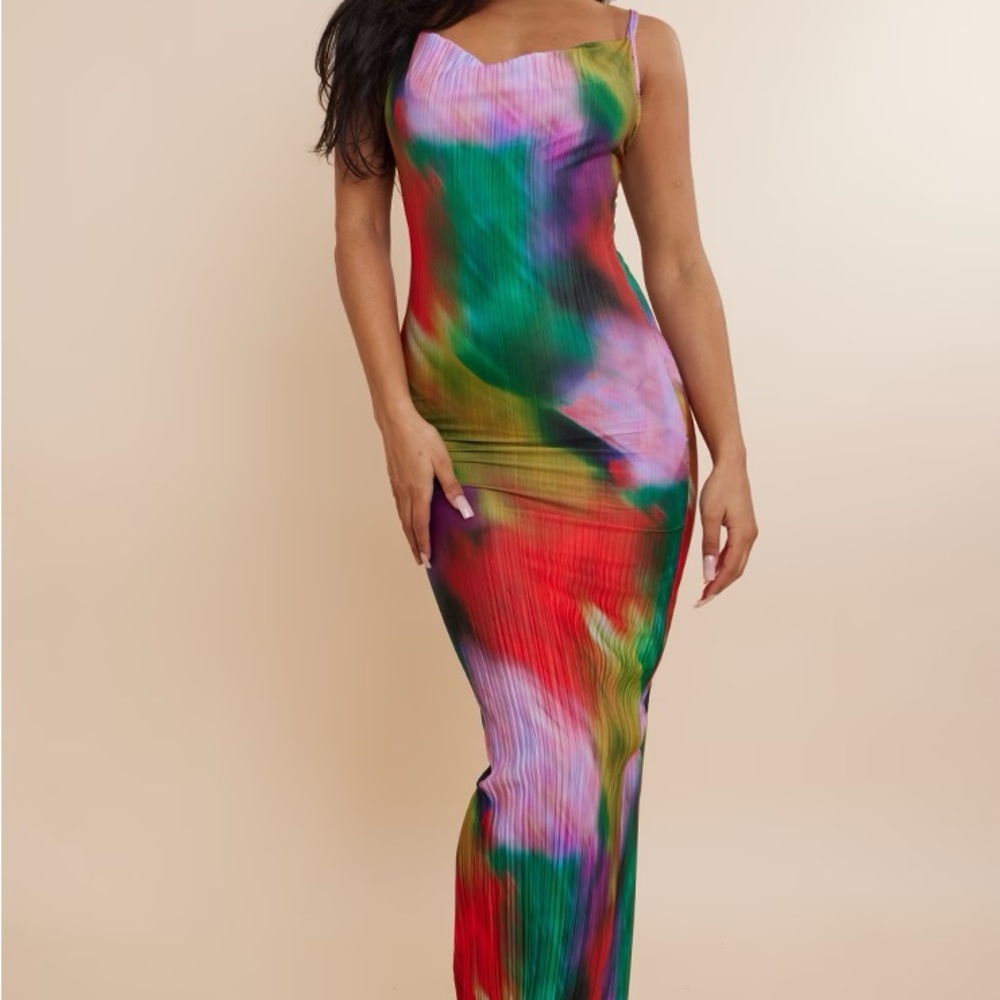 PrettyLittleThing Vibrant Multicolor Maxi Dress